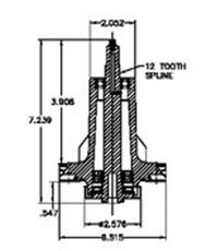 Husqvarna Spindle Late model 4 bolt Tall