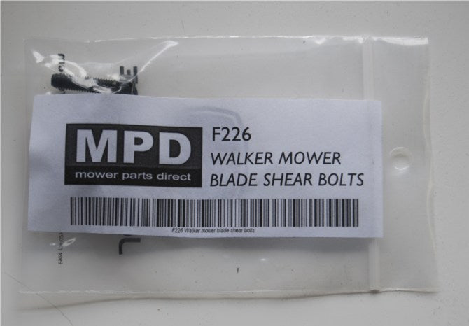 Walker Mower Blade Shear Bolts Pack of 4